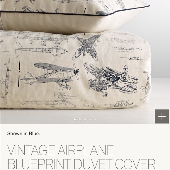Restoration Hardware Other - Restoration hardware vintage airplane and blueprint sham and duvet.